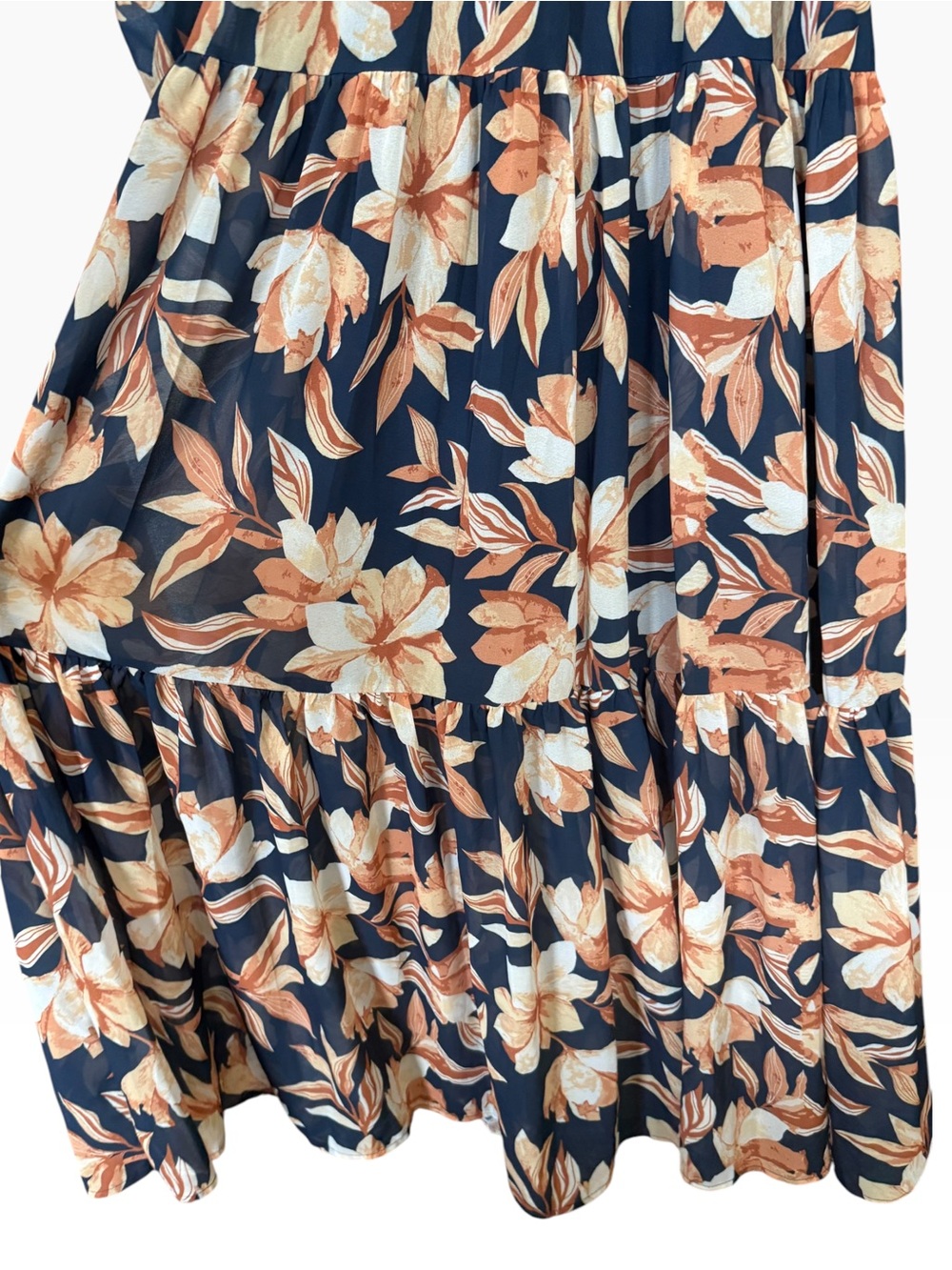 Flying Tomato Navy Floral Long Sleeve Maxi Dress Size Small - Picture 5 of 7